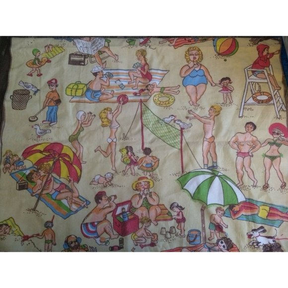 Chatham Vintage Blanket Day at the Beach Bathing Beauties  44" x 70" EUC - Picture 8 of 9